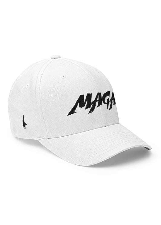 Macho MAGA Fitted Hat White - Loyalty Vibes