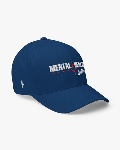 Loyalty Vibes Mental Health Matters Fitted Hat Blue White Loyalty Vibes