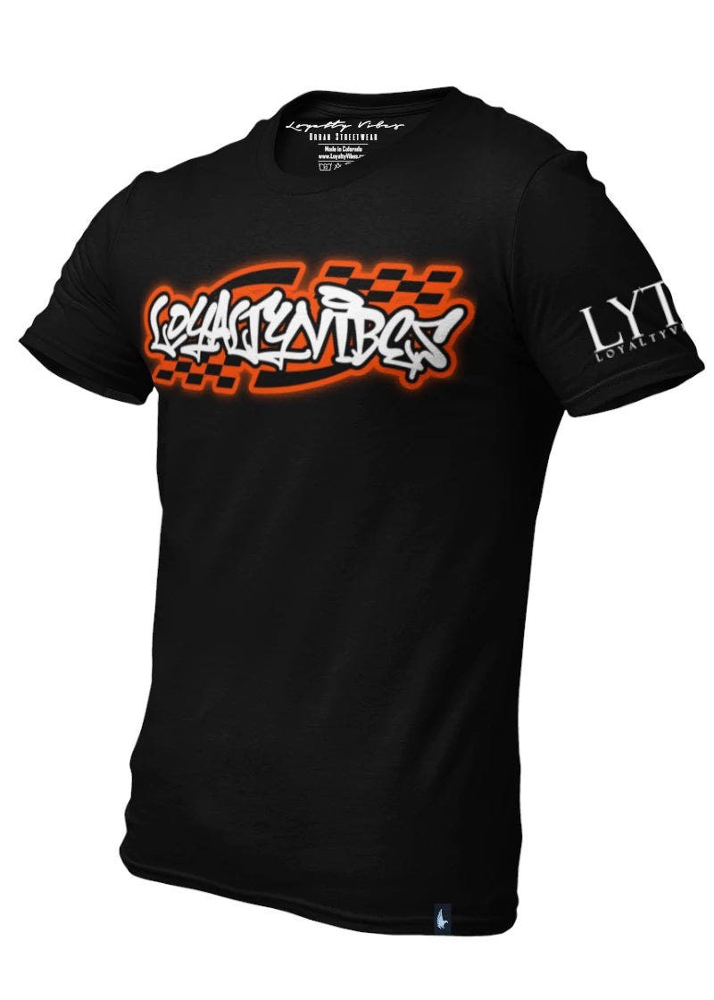 Loyalty Vibes Moto T-Shirt Black Orange Loyalty Vibes