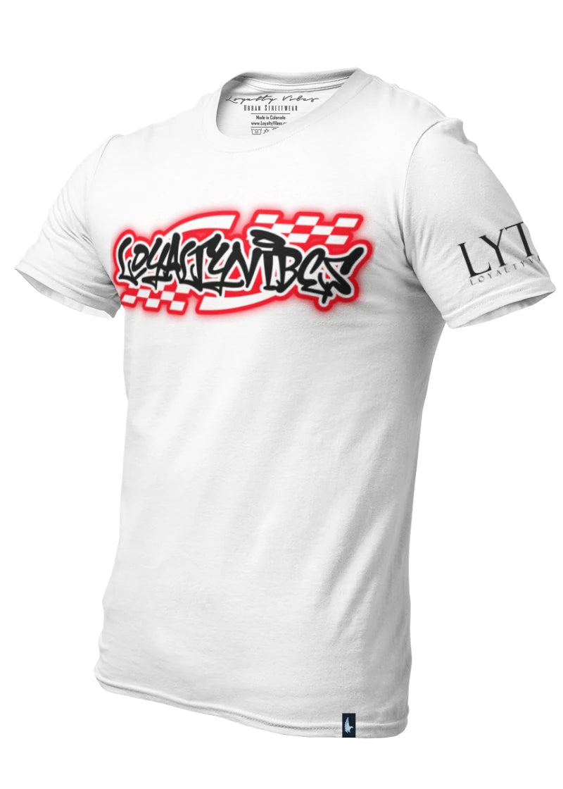 Moto Tee White Red - Loyalty Vibes
