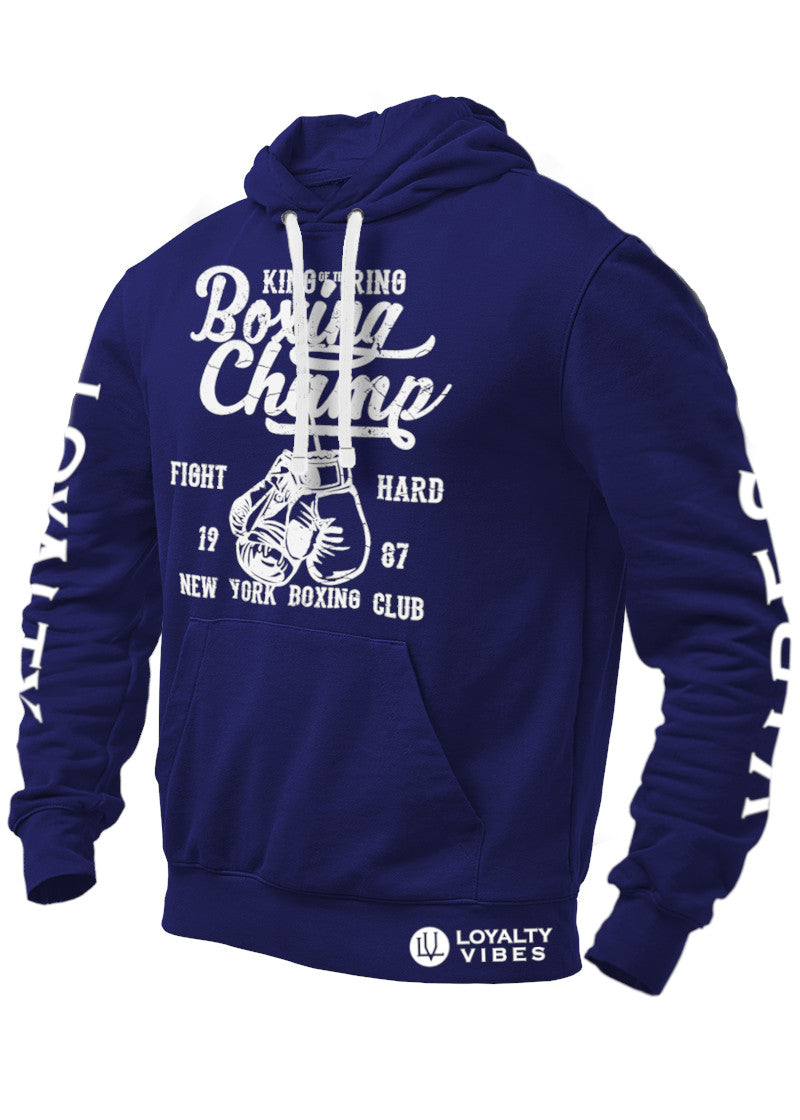 New York Boxing Graphic Hoodie Navy Blue - Loyalty Vibes