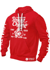 New York Boxing Hoodie Red Men's - Loyalty Vibes
