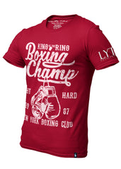 New York Boxing T-Shirt Maroon Men's - Loyalty Vibes