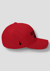 Oilfield Strong Fitted Hat - Red/Black - Side - Loyalty Vibes