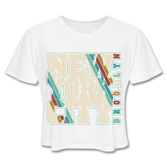 Retro Brooklyn Crop Top White - Loyalty Vibes