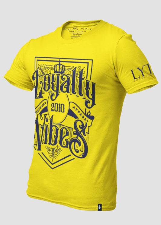 Royalty T-Shirt Yellow Navy Blue - Loyalty Vibes