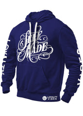 Self Made Streetwear Hoodie Navy Blue White - Loyalty Vibes