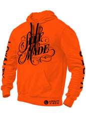 Loyalty Vibes Self Made Hoodie Orange Black Men's - Loyalty Vibes