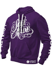 Loyalty Vibes Self Made Hoodie Purple White Men's - Loyalty Vibes