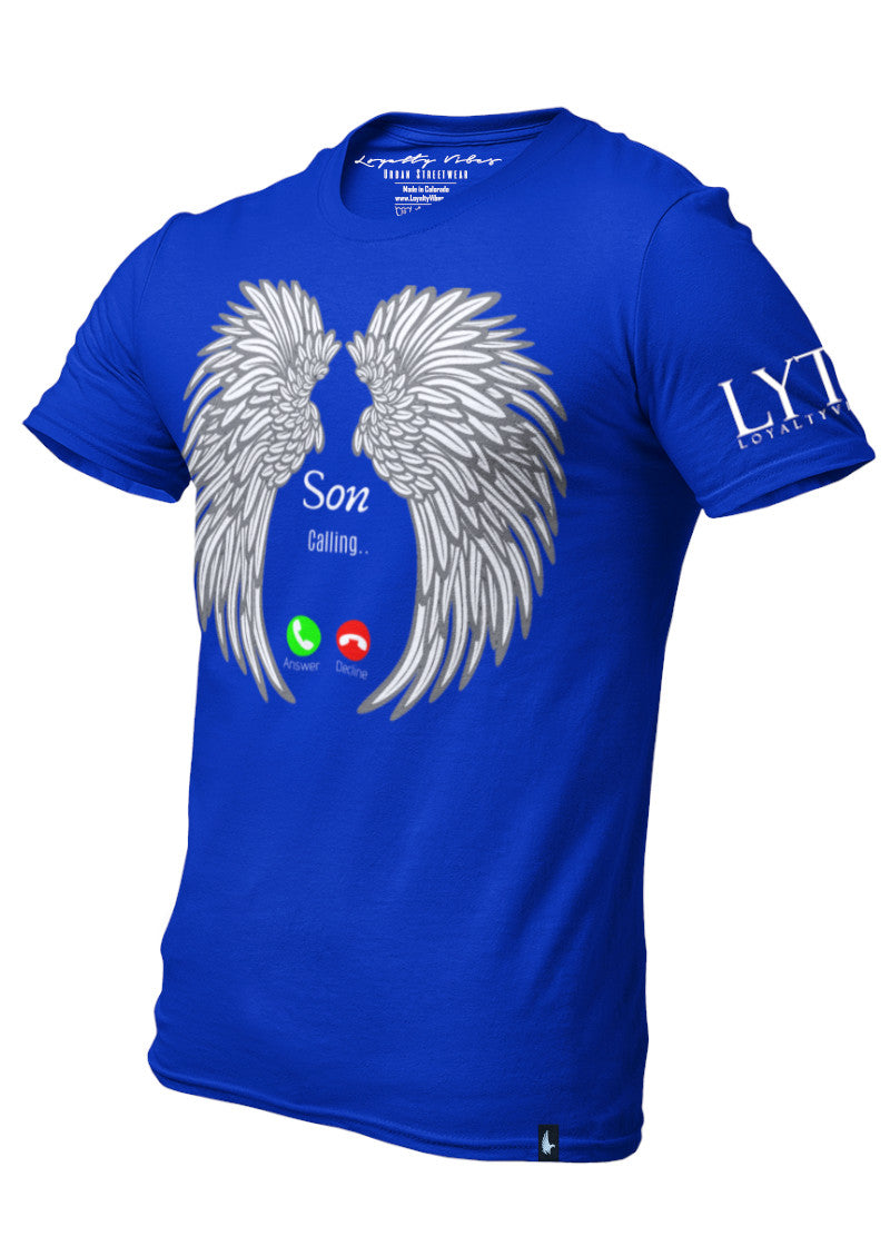 Son Calling Memorial Graphic T-Shirt Blue - Loyalty Vibes