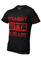 Straight Outta Colorado Streetwear T-Shirt Black Red - Loyalty Vibes