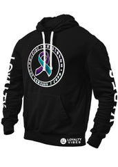 Suicide Awareness Prevention Graphic Hoodie Black White Out - Loyalty Vibes