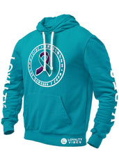 Suicide Awareness Prevention Graphic Hoodie Urban Blue White - Loyalty Vibes