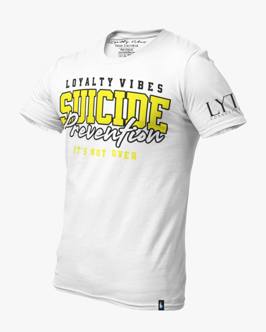 Loyalty Vibes Suicide Prevention Not Over T-Shirt White Yellow Loyalty Vibes