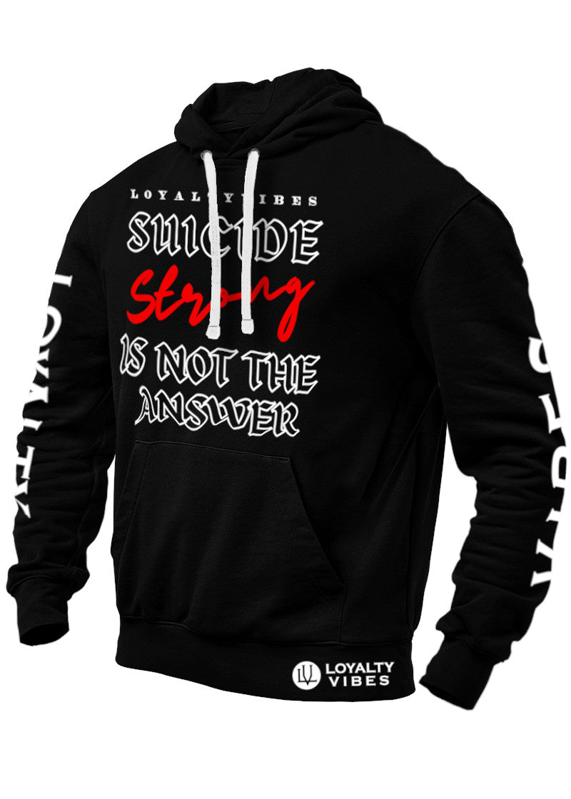 Suicide Strong Graphic Streetwear Hoodie Black - Loyalty Vibes