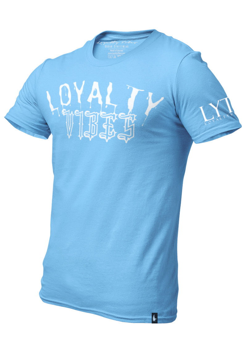 Loyalty Vibes Wicked Logo T-Shirt Baby Blue - Loyalty Vibes