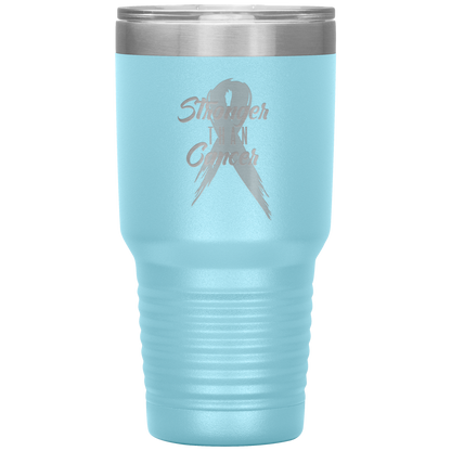 Stronger Than Cancer Tumbler Light Blue