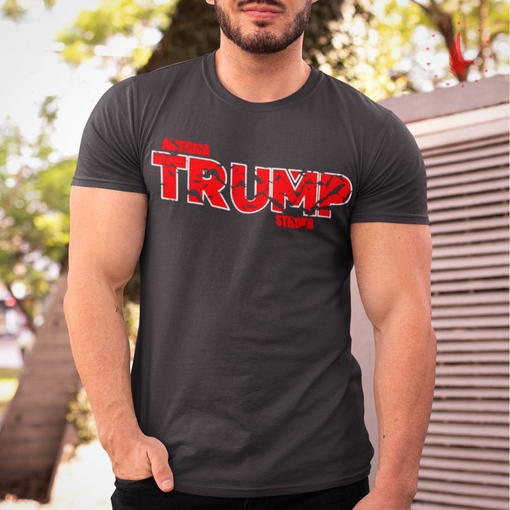 America Trump Strong T-Shirt Heather Black Men's - Loyalty Vibes