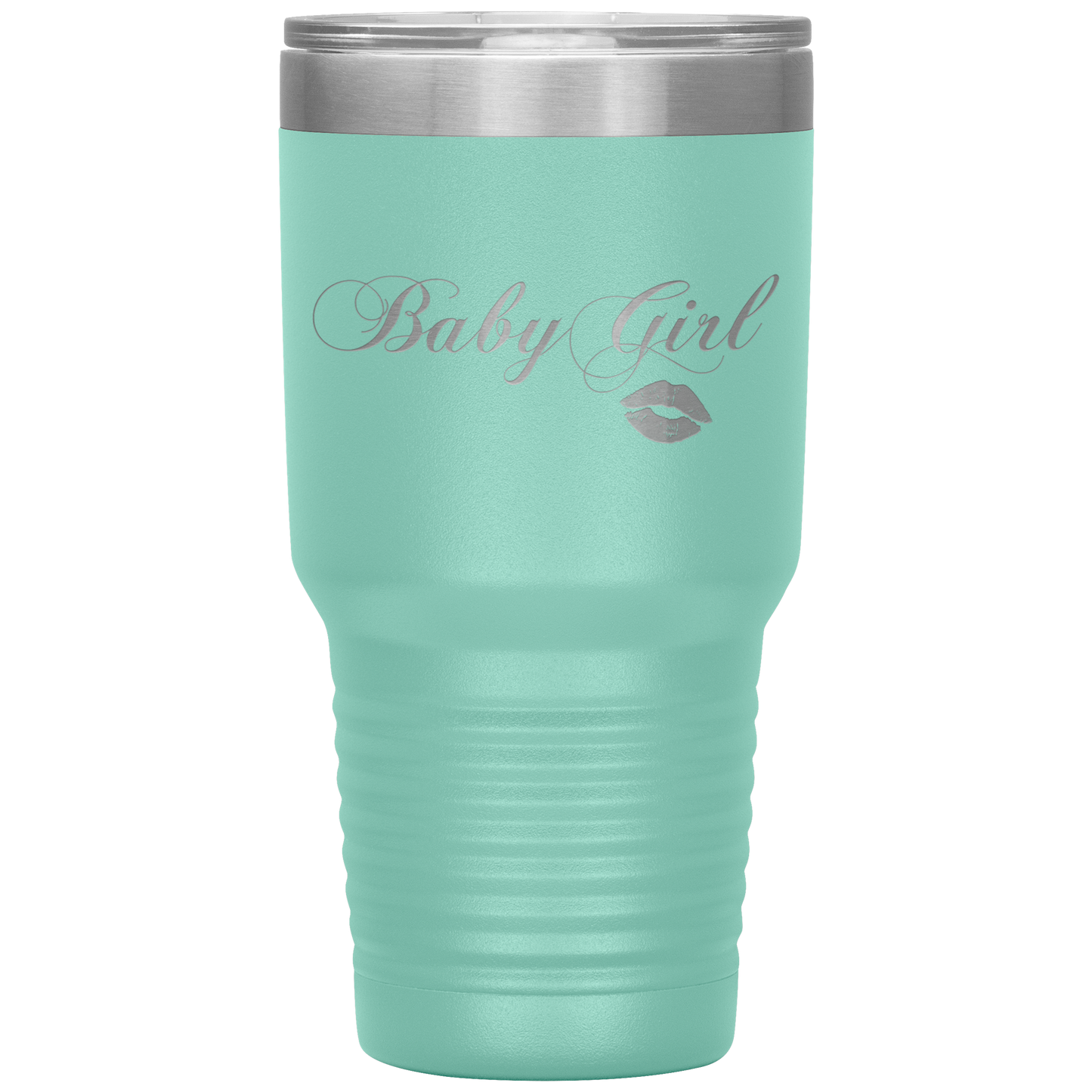 Baby Girl Kisses Tumbler Teal Loyalty Vibes