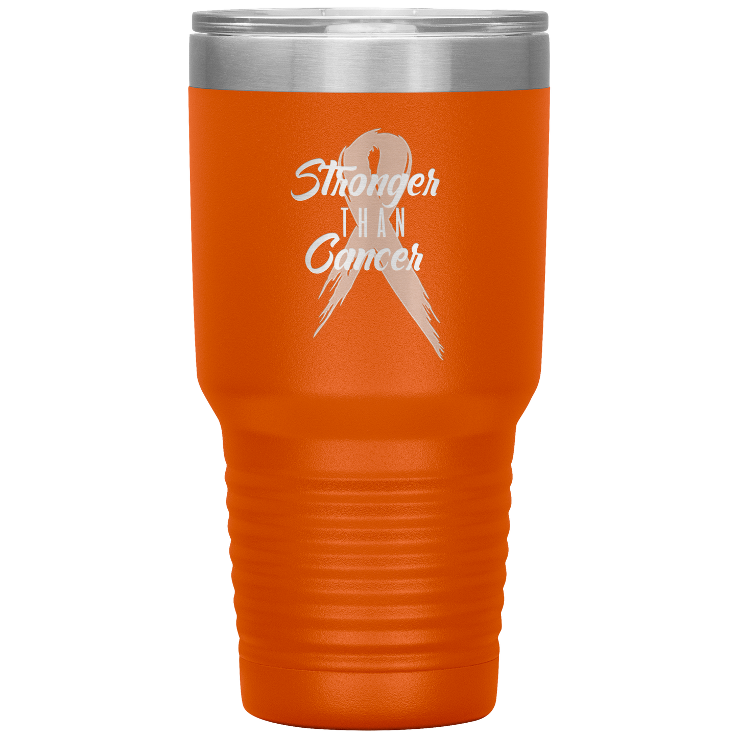 Stronger Than Cancer Tumbler Orange