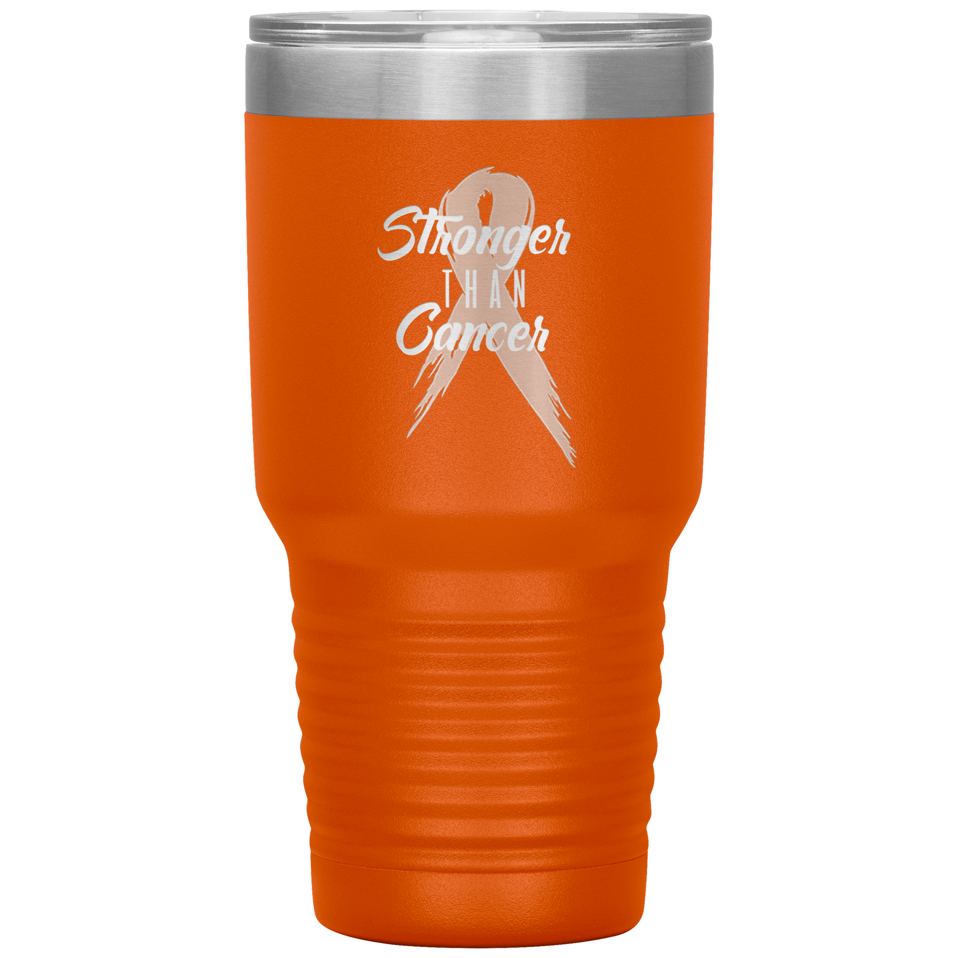 Stronger Than Cancer Tumbler Orange