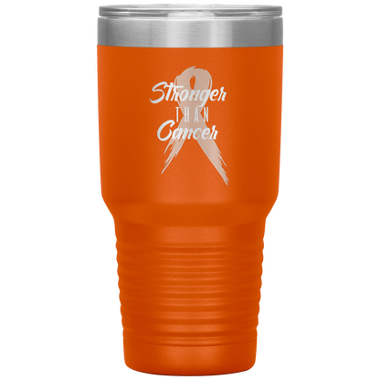 Stronger Than Cancer Tumbler Orange