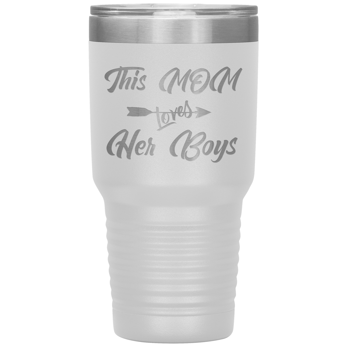 This Mom Loves Her Boys Tumbler White