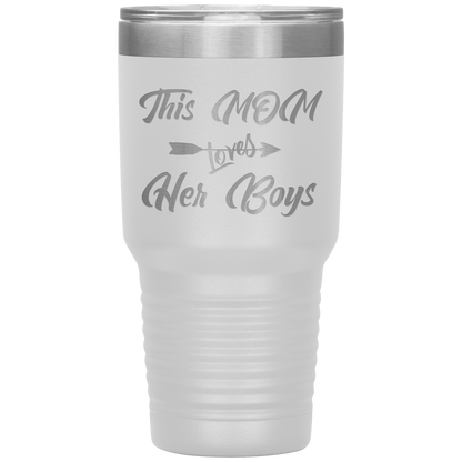 This Mom Loves Her Boys Tumbler White