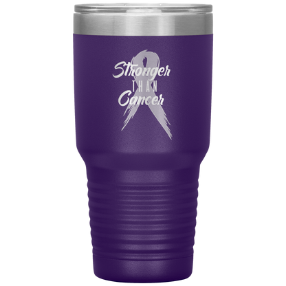 Stronger Than Cancer Tumbler Purple
