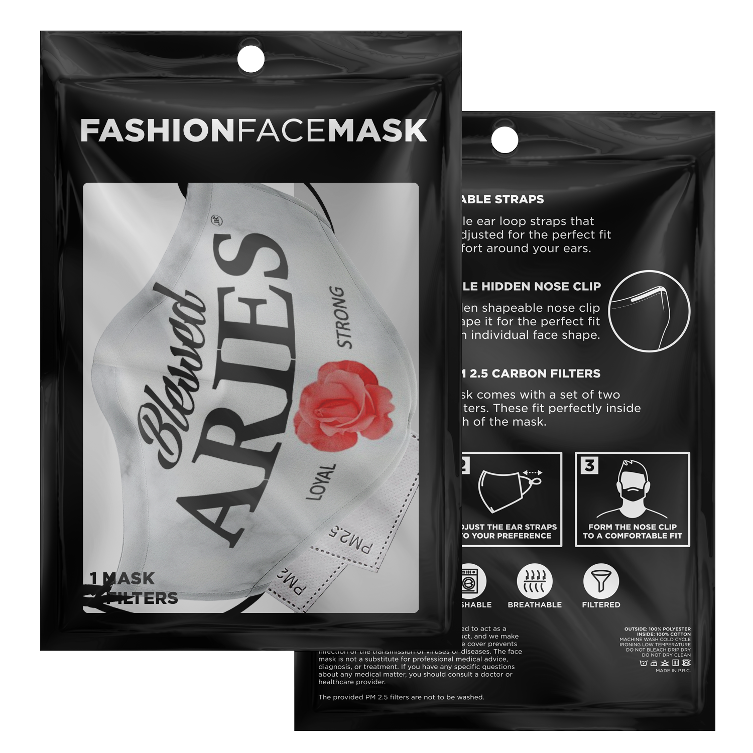 Blessed Aries Face Mask - White Renegade - - Loyalty Vibes