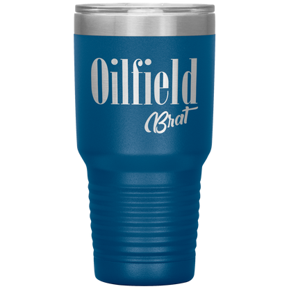 Sassy Oilfield Brat Tumbler Blue