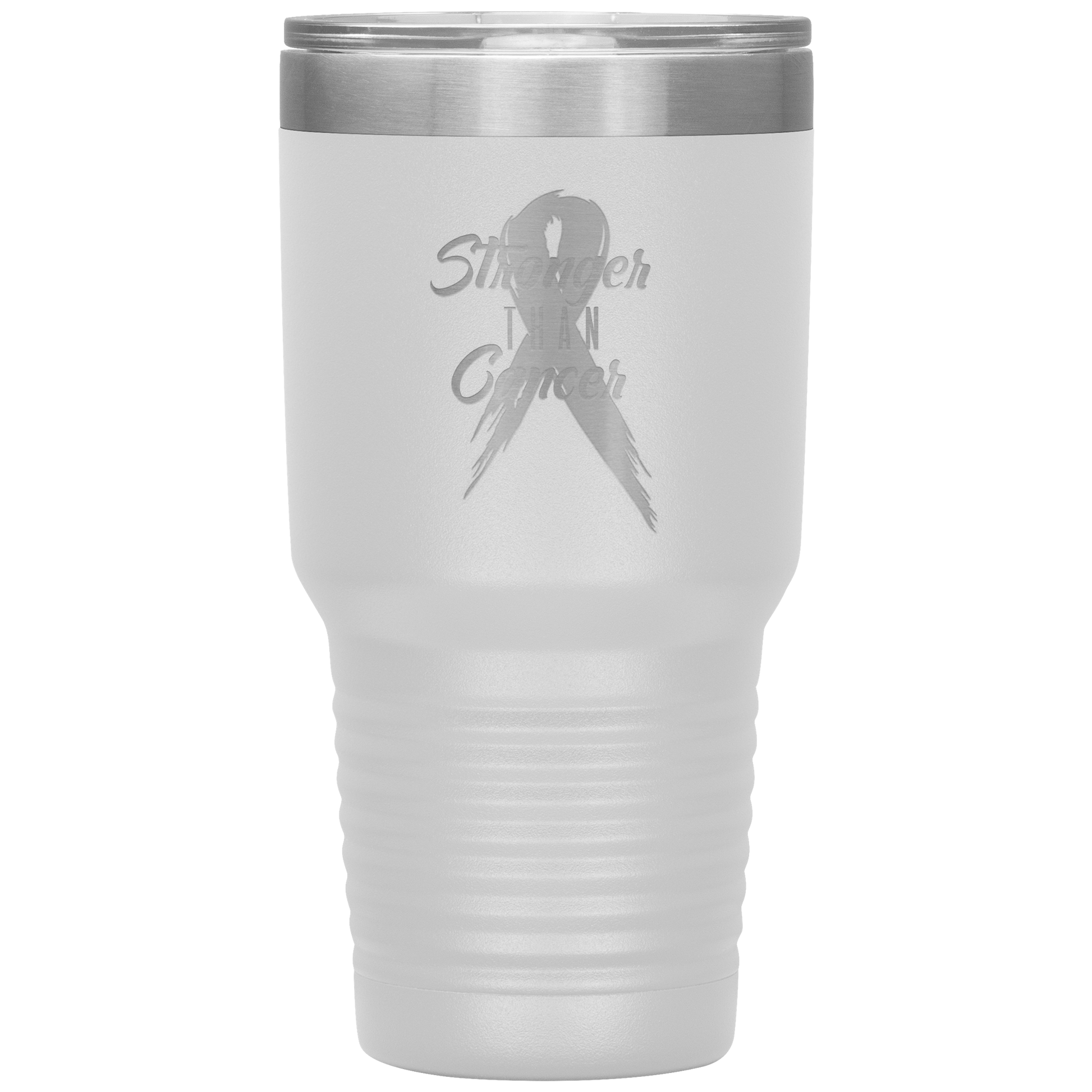 Stronger Than Cancer Tumbler White