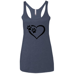 Ladies' Paws Of Passion Racerback Tank Vintage Navy - Loyalty Vibes