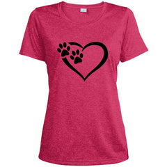 Women's Paws Of Passion T-Shirt Pink Raspberry Heather - Loyalty Vibes