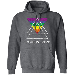 LGBT Love Is Love Pullover Hoodie Dark Heather - Loyalty Vibes