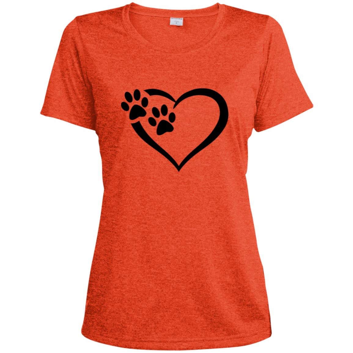Women's Paws Of Passion T-Shirt Deep Orange Heather - Loyalty Vibes