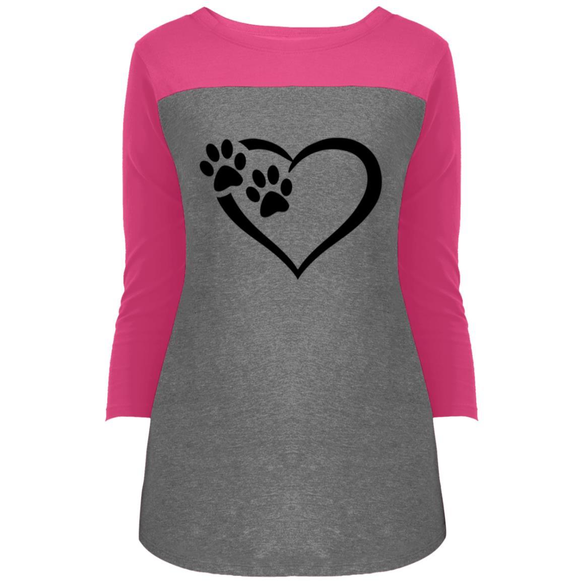 Juniors' Paws Of Passion T-Shirt Dark Fuchsia Grey Frost - Loyalty Vibes