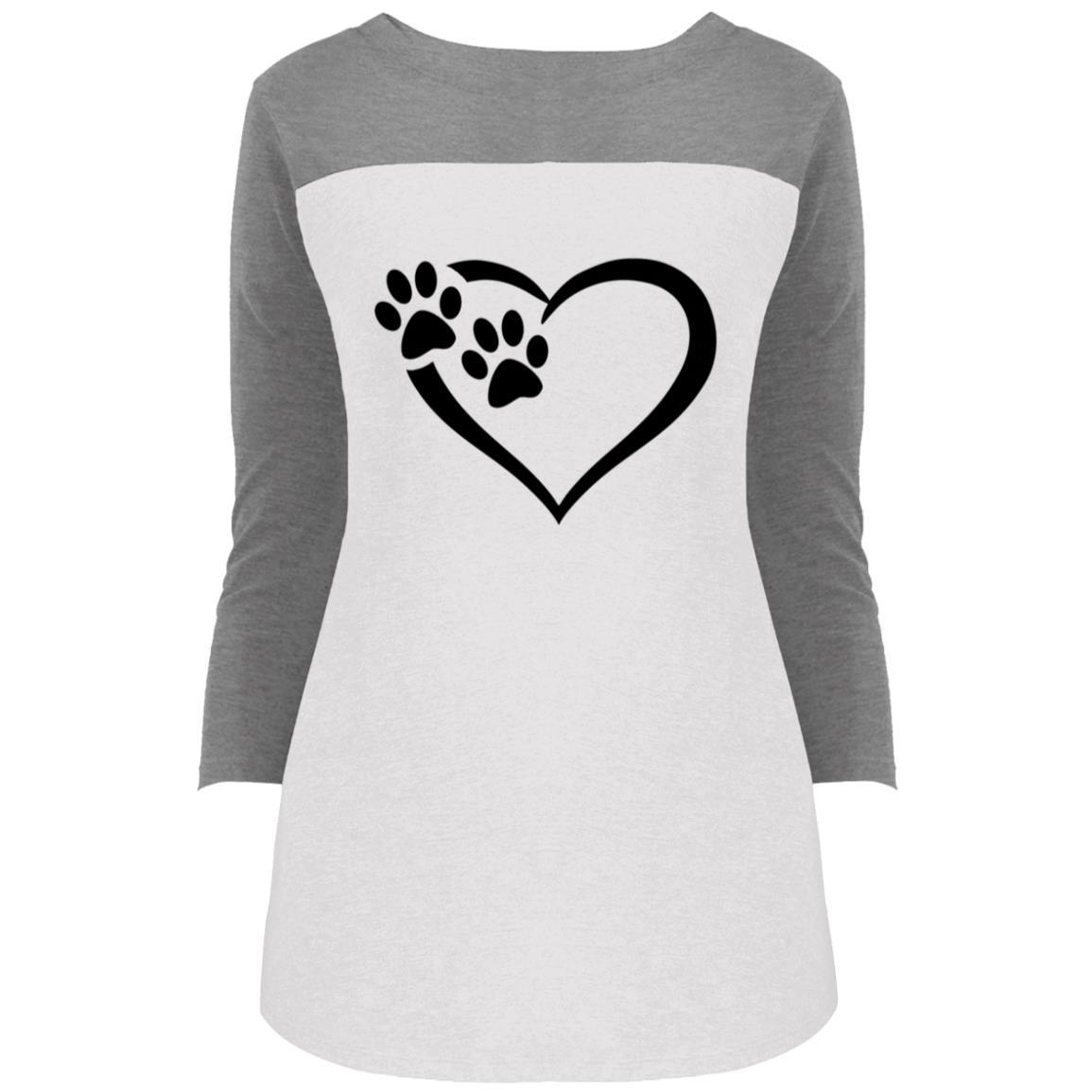 Juniors' Paws Of Passion T-Shirt Grey Frost/White - Loyalty Vibes