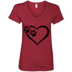 Paws Of Passion V-Neck T-Shirt Independence Red - Loyalty Vibes