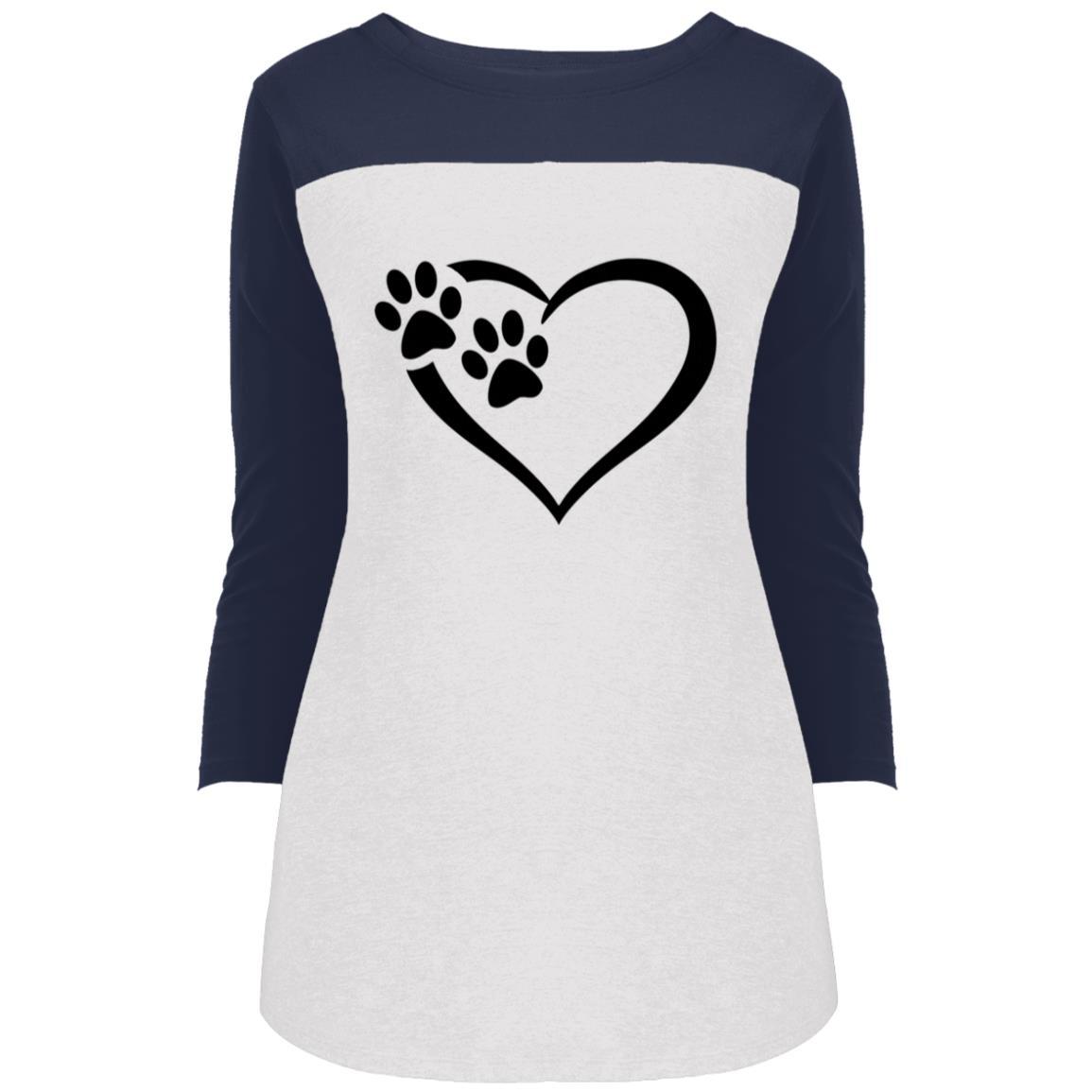 Juniors' Paws Of Passion T-Shirt True Navy White - Loyalty Vibes