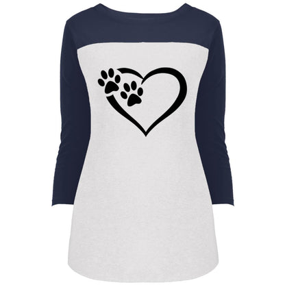 Juniors' Paws Of Passion T-Shirt True Navy White - Loyalty Vibes