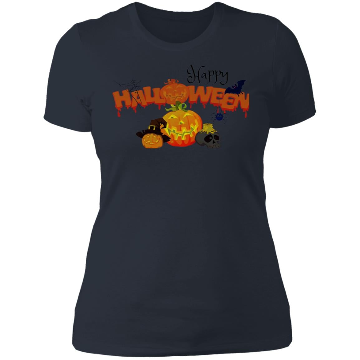Slim Fit Happy Halloween Graphic T-Shirt Indigo - Loyalty Vibes