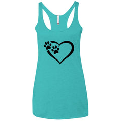 Ladies' Paws Of Passion Racerback Tank Tahiti Blue - Loyalty Vibes