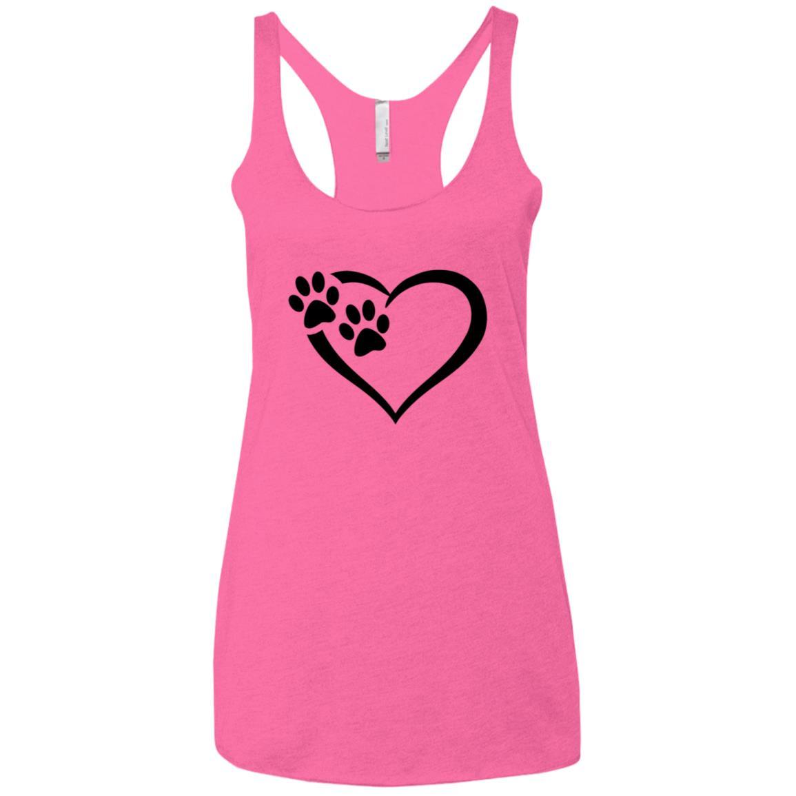 Ladies' Paws Of Passion Racerback Tank Vintage Pink - Loyalty Vibes