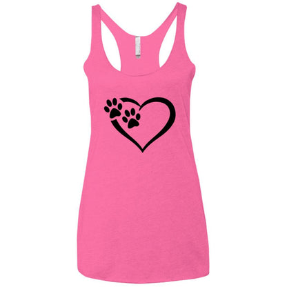 Ladies' Paws Of Passion Racerback Tank Vintage Pink - Loyalty Vibes