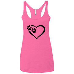 Ladies' Paws Of Passion Racerback Tank Vintage Pink - Loyalty Vibes