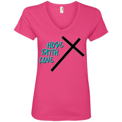 Hope Faith Love T-Shirt Hot Pink - Loyalty Vibes