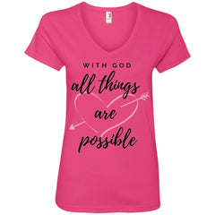 Lerae Spiritual V-Neck T-Shirt Pink - Loyalty Vibes