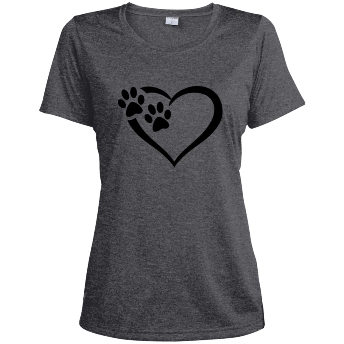 Women's Paws Of Passion T-Shirt Graphite Heather - Loyalty Vibes