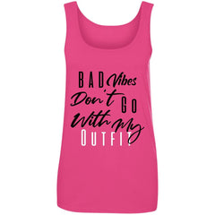 Bad Vibes Don't Go With My Outfit Tank Top Hot Pink - Loyalty Vibes